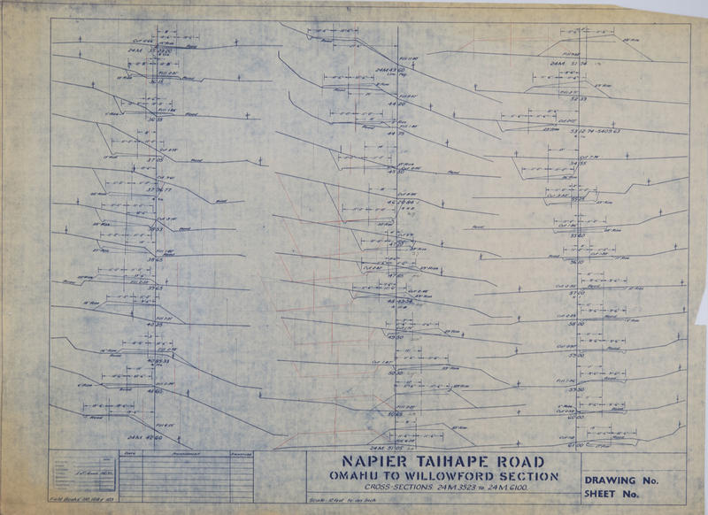 Survey plans, Napier Taihape road, Omahu to Willowford section MTG