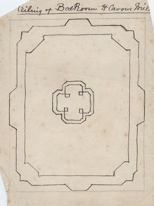 Pencil sketch, ceiling of bedroom
