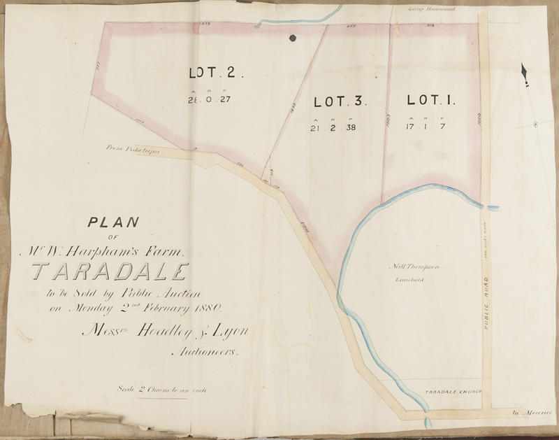 Plan, Mr W Harpham's farm, Taradale, land for sale MTG Hawkes Bay