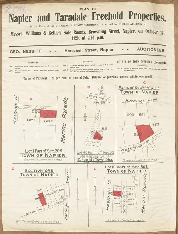 Plan, Napier & Taradale freehold sections for sale MTG Hawkes Bay