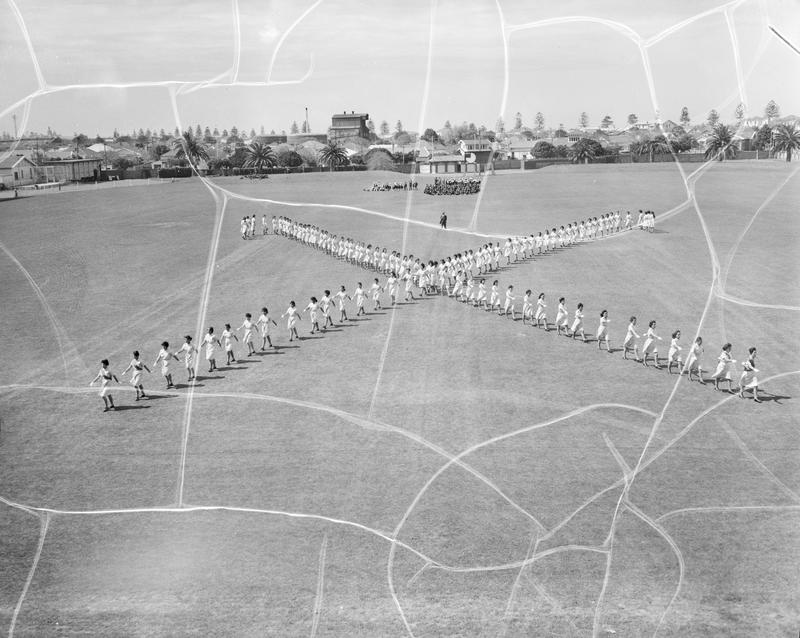 Precision marching by pupils of St Joseph's Māori Girls' College MTG