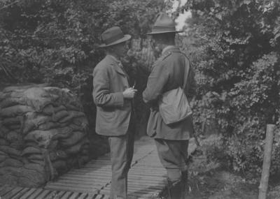Press delegation visiting the trenches; Sanders, Henry Armytage