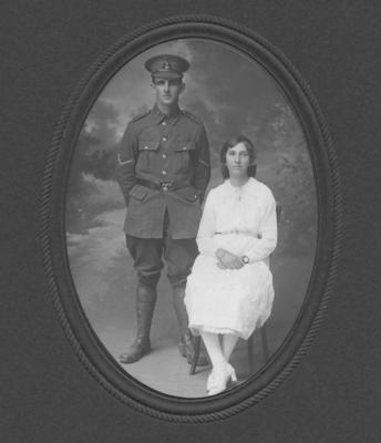 An unidentified New Zealand soldier and young woman