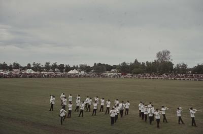 Showday at Tomoana Showgrounds, a band performing for the audience; Wilms, Johanna; 2014/30/64