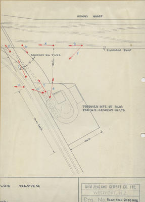 Plan of silos at Port of Napier
