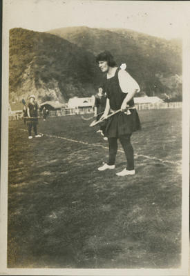 Nora Nicol playing hockey