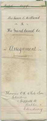 Deed of Assignment, Mrs Susan C Welland to The Grand Canal Co