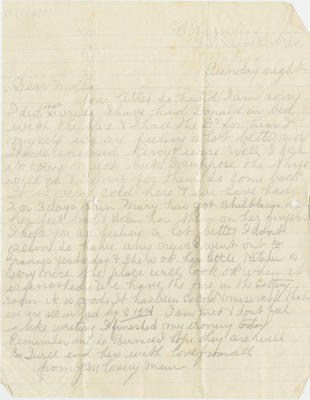 Letter, Euphemia Hamlin to her daughter Molly