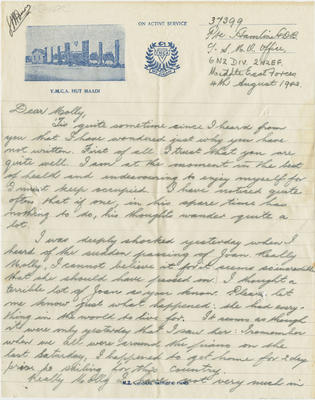 Letter, Henry Hamlin to his sister Molly; 2018/9/88