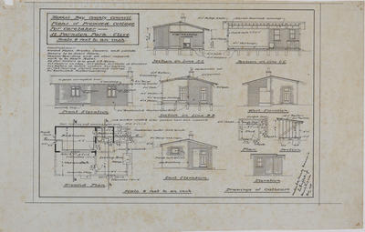 Plan, Proposed cottage for caretaker at Farndon Park, Clive; Hawke's Bay County Council; Puflett, R