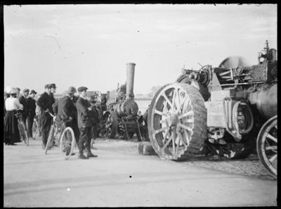 People looking at traction engines