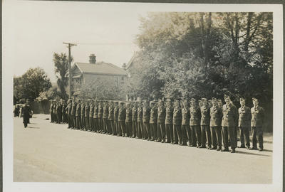 RNZAF men standing at attention