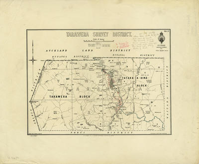 Map, Tarawera Survey District