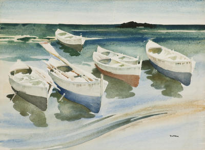 Boats in the Mediterranean Shore; McIntyre, Peter; 76/379