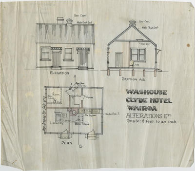 Architectural plan, Clyde Hotel, Wairoa