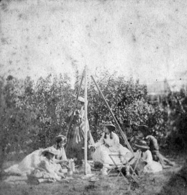 Young Ladies in a garden