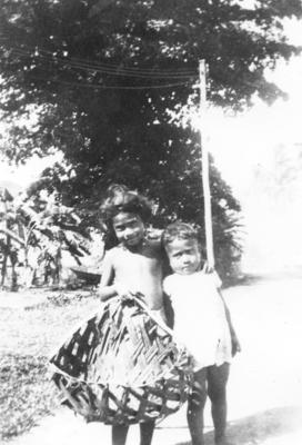 Portrait of two unidentified children in Tonga