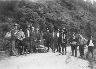 Unidentified group on roadside