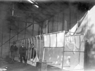 Bertram Ogilvie's plane under construction; Ogilvie, Bertram