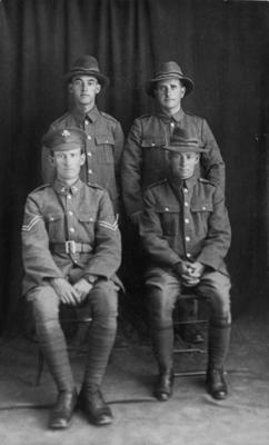 A portrait of four World War I soldiers