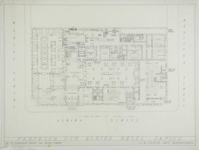 Architectural plan, proposed Albion Hotel, Napier; Hay, James Augustus Louis