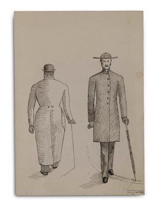 Sketch, Two men; Webb, William Josiah