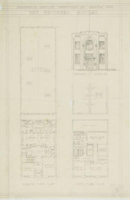 Architectural plan, proposed National Mutual Life Association of Australasia building, Napier