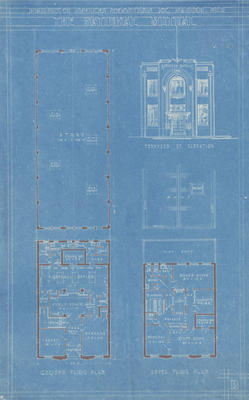Architectural plan, proposed National Mutual Life Association of Australasia building, Napier; Hay, James Augustus Louis