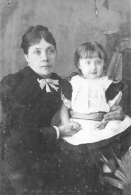 Portrait of an unidentified woman and child