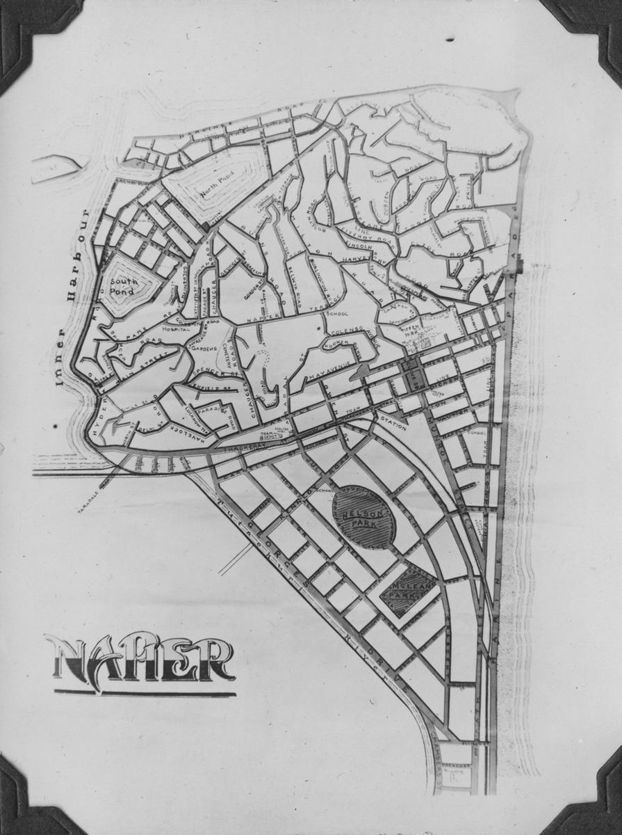 Photograph, map of Napier MTG Hawkes Bay