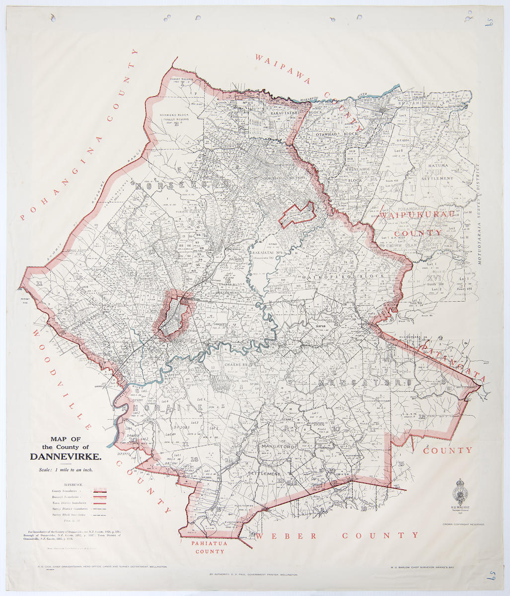 Map, County of Dannevirke MTG Hawkes Bay